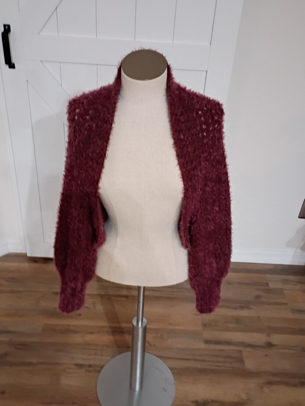 Old Navy Burgundy Fuzzy Knit Cardigan